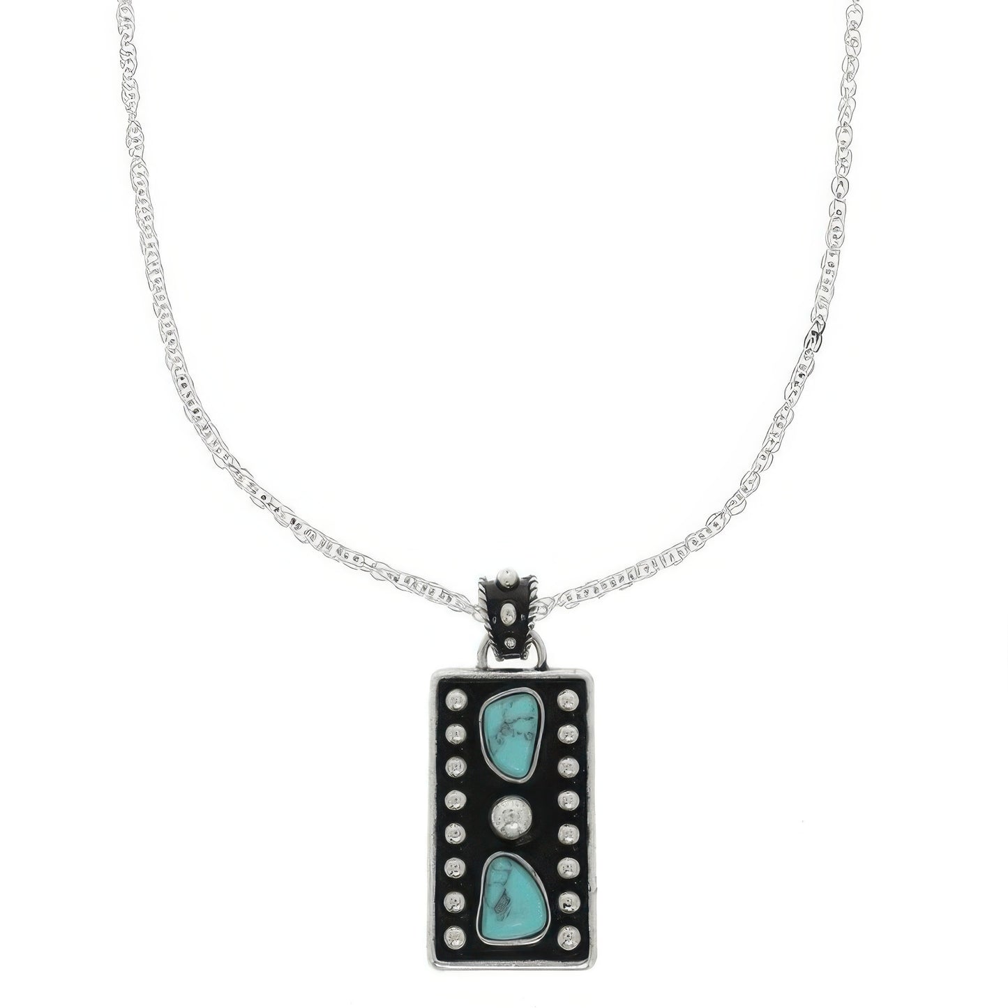 Western Turquoise Bubble Pendant Necklace
