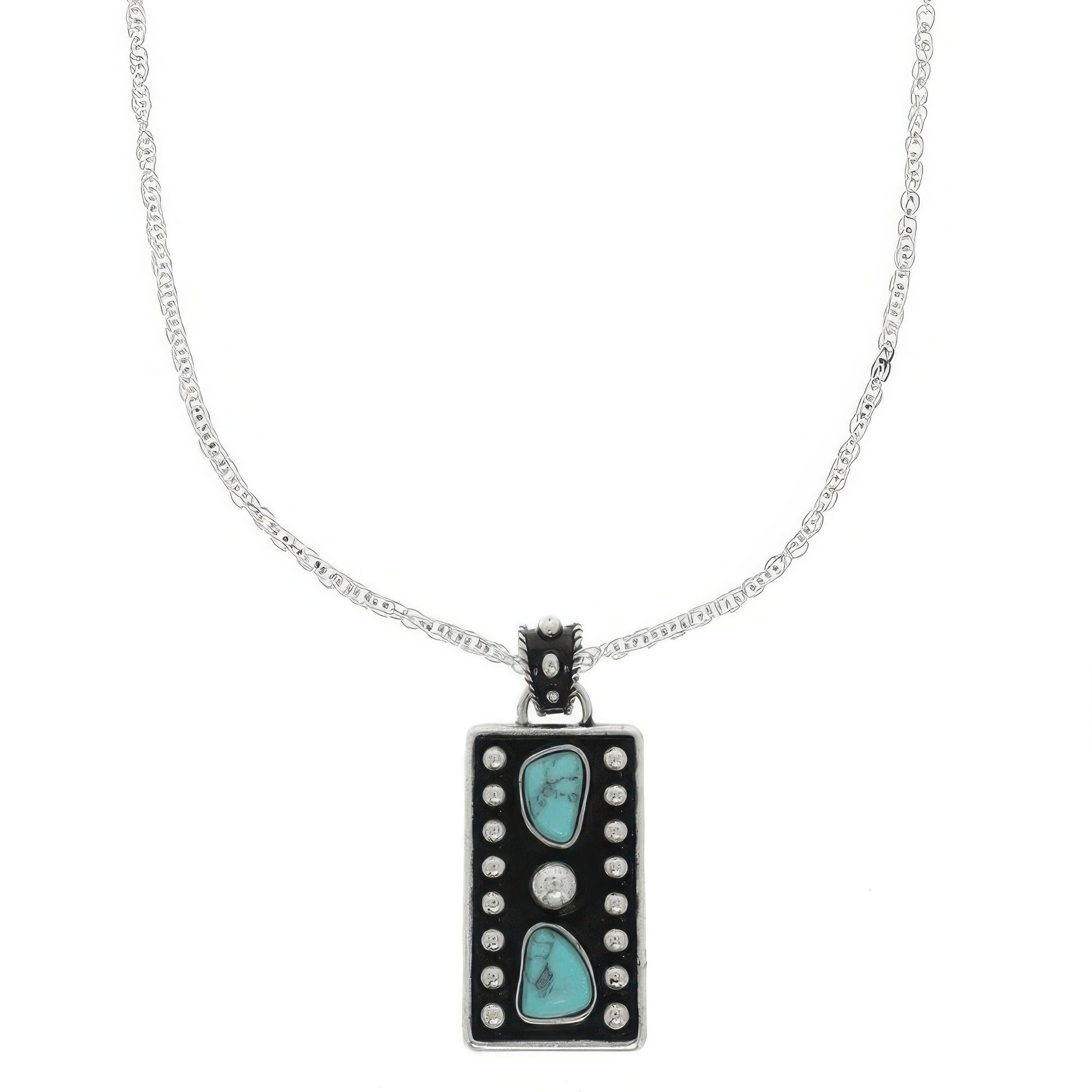 Western Turquoise Bubble Pendant Necklace