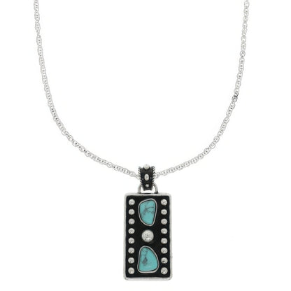 Western Turquoise Bubble Pendant Necklace