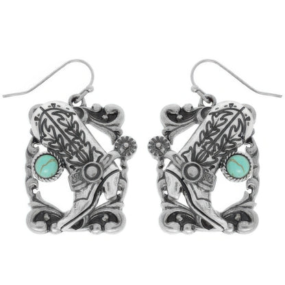 Western Cowboy Boots Dangle Earrings