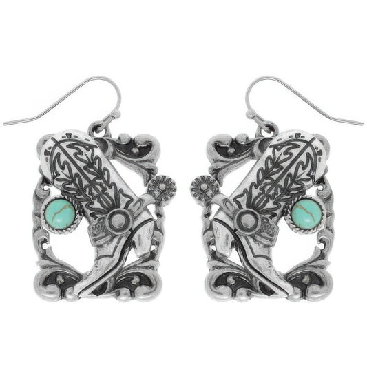 Western Cowboy Boots Dangle Earrings