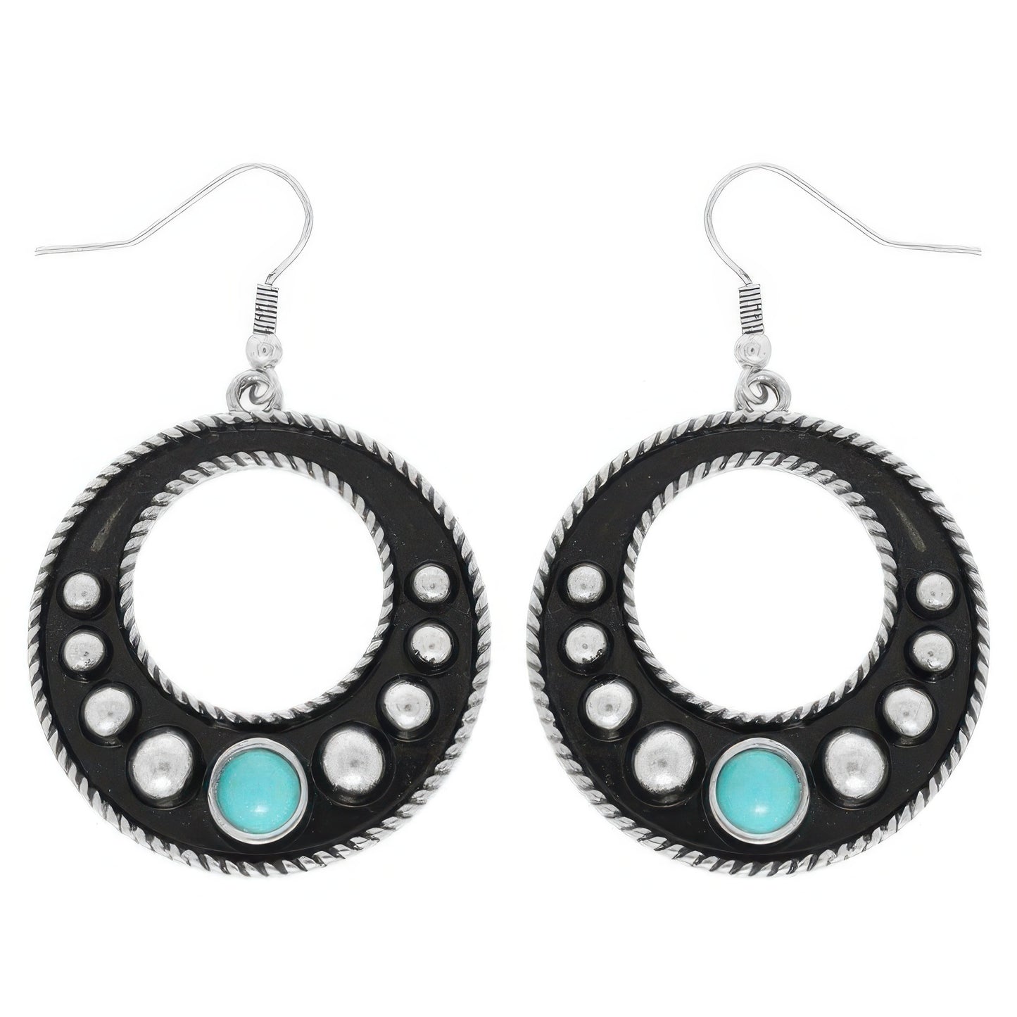 Western Oval Concho Earrings
