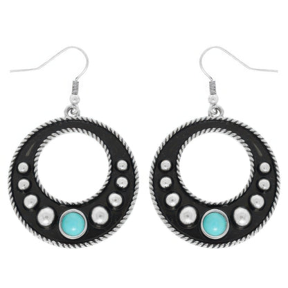 Western Oval Concho Earrings