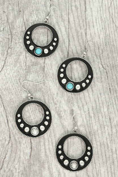 Western Oval Concho Earrings