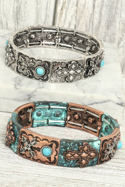 Western Cross Stretch Bracelet