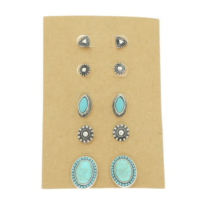 Western Theme Assorted 5 Pair Earring Set