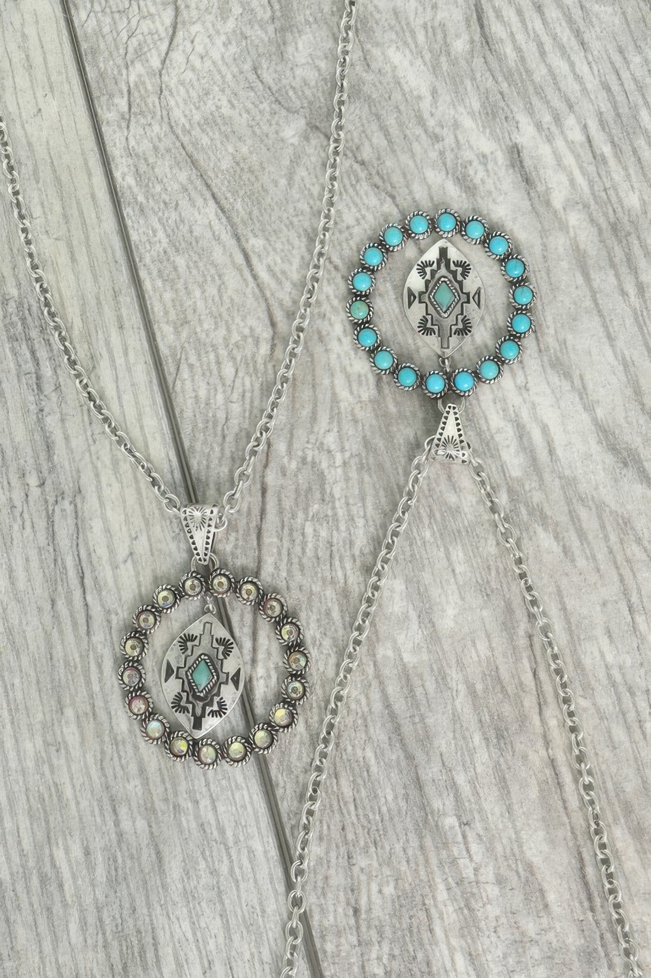 Western Rhinestone Open Circle Necklace