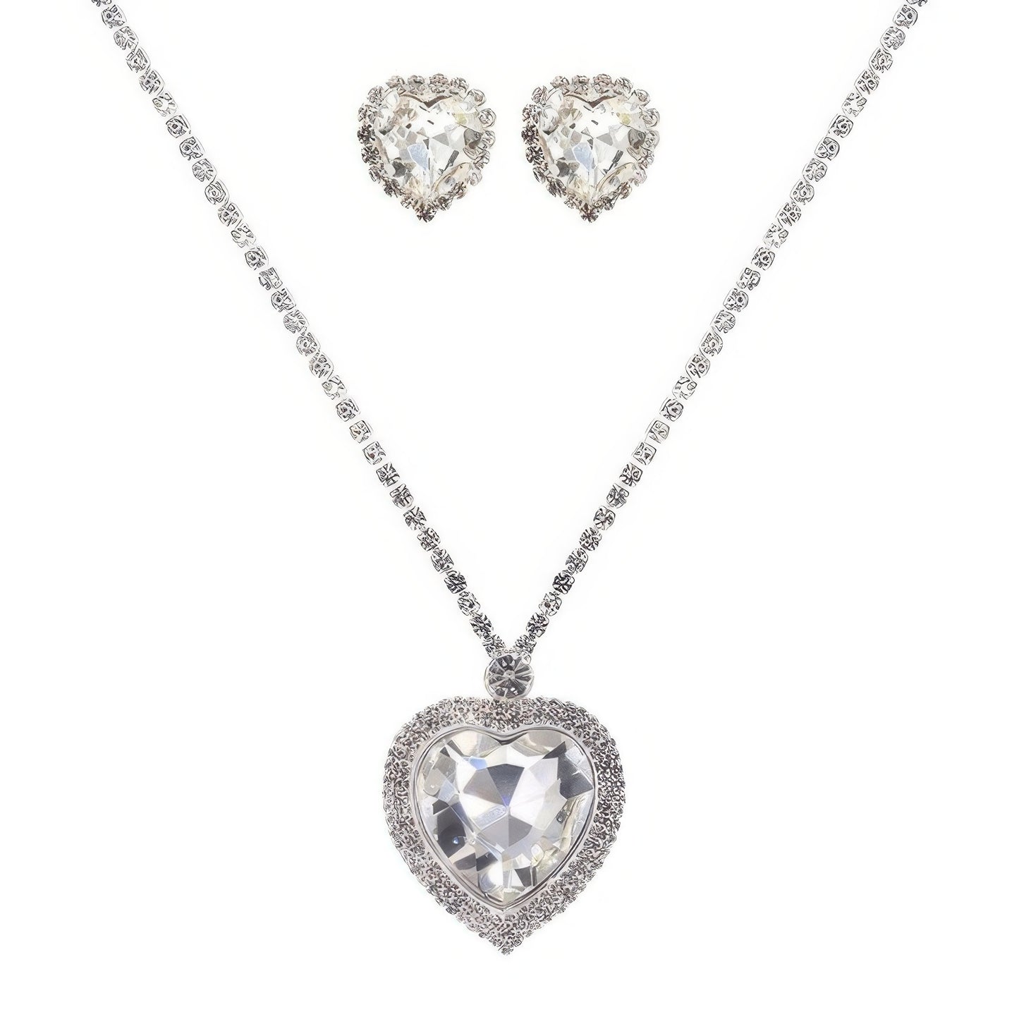 Valentine's Day Heart Gemstone Necklace Set