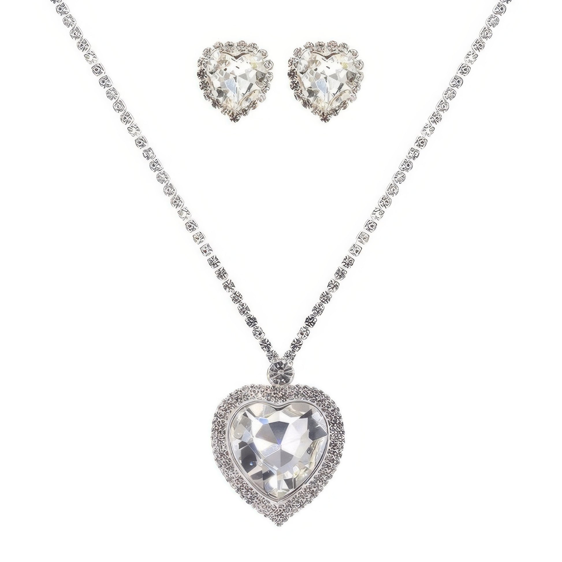 Valentine's Day Heart Gemstone Necklace Set