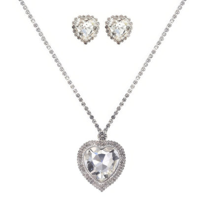 Valentine's Day Heart Gemstone Necklace Set