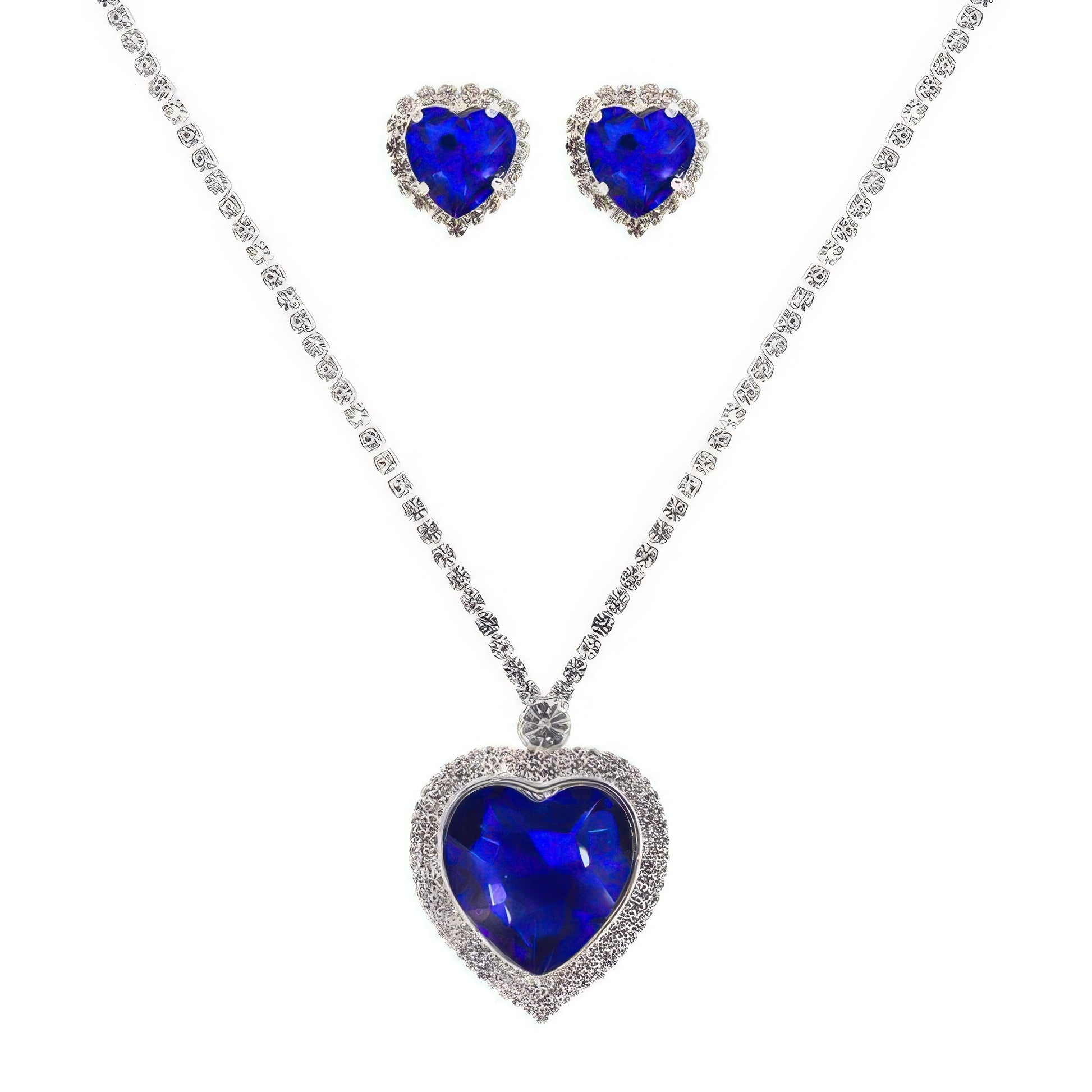 Valentine's Day Heart Gemstone Necklace Set