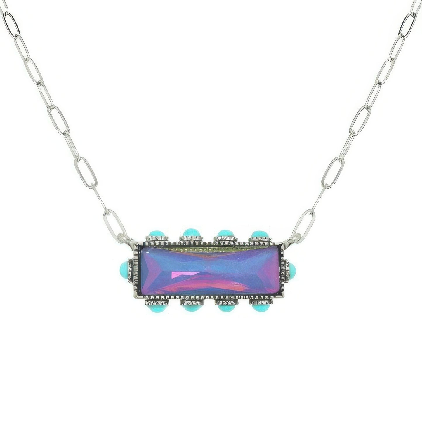 Western Horizontal Bar Gemstone Necklace