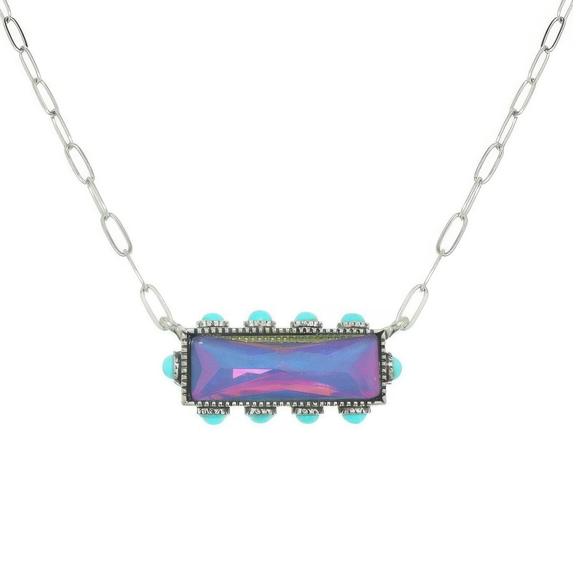 Western Horizontal Bar Gemstone Necklace