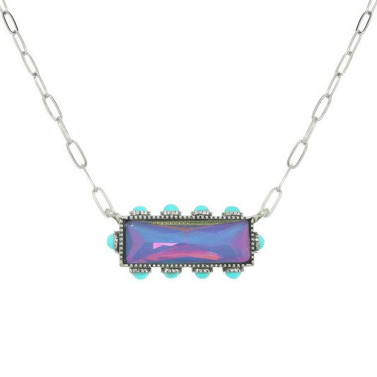 Western Horizontal Bar Gemstone Necklace