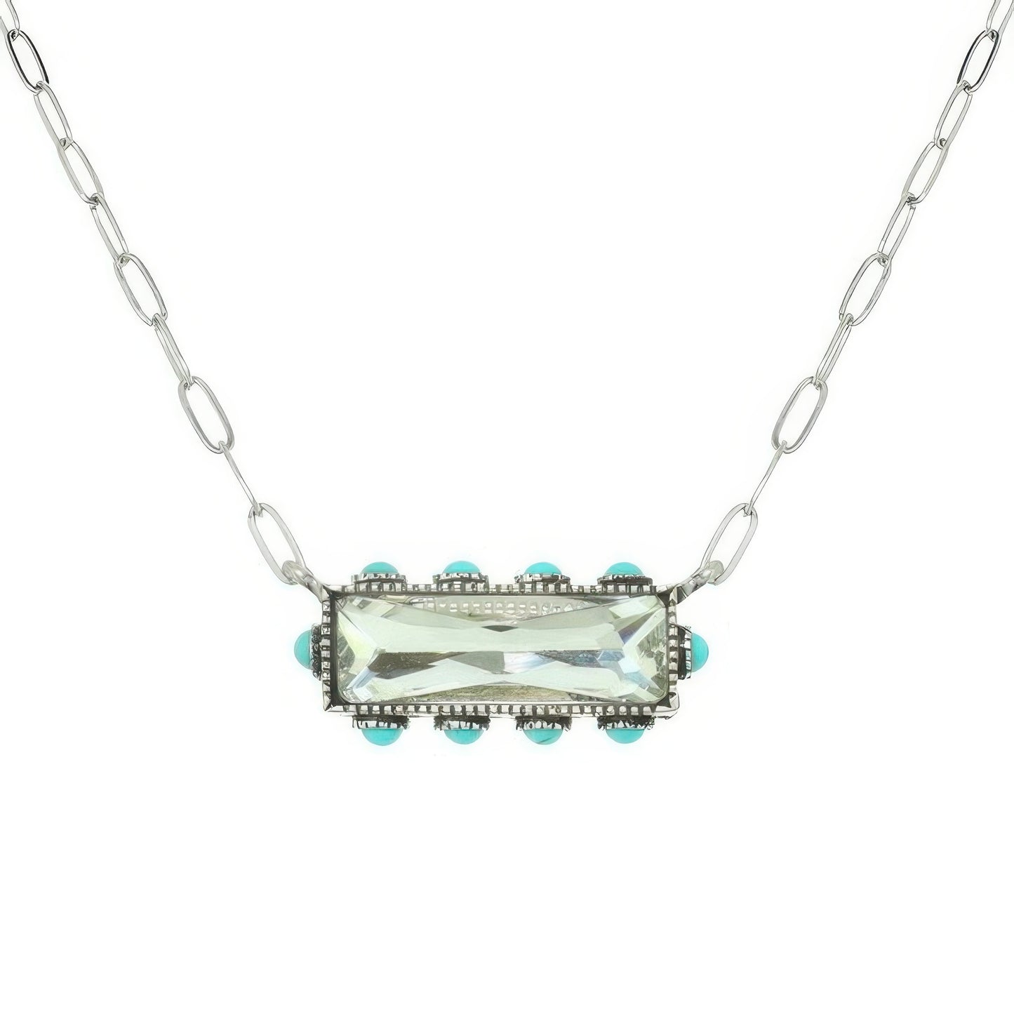 Western Horizontal Bar Gemstone Necklace