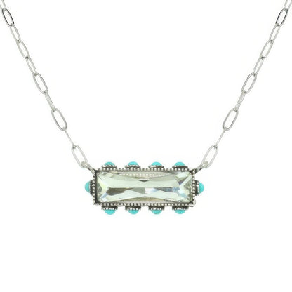 Western Horizontal Bar Gemstone Necklace