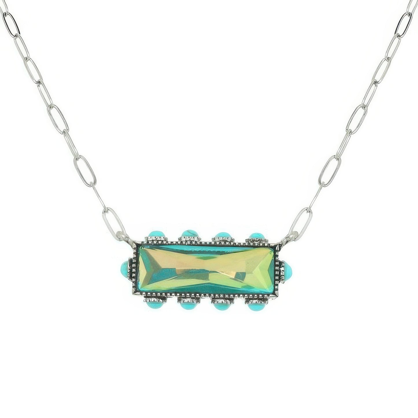 Western Horizontal Bar Gemstone Necklace