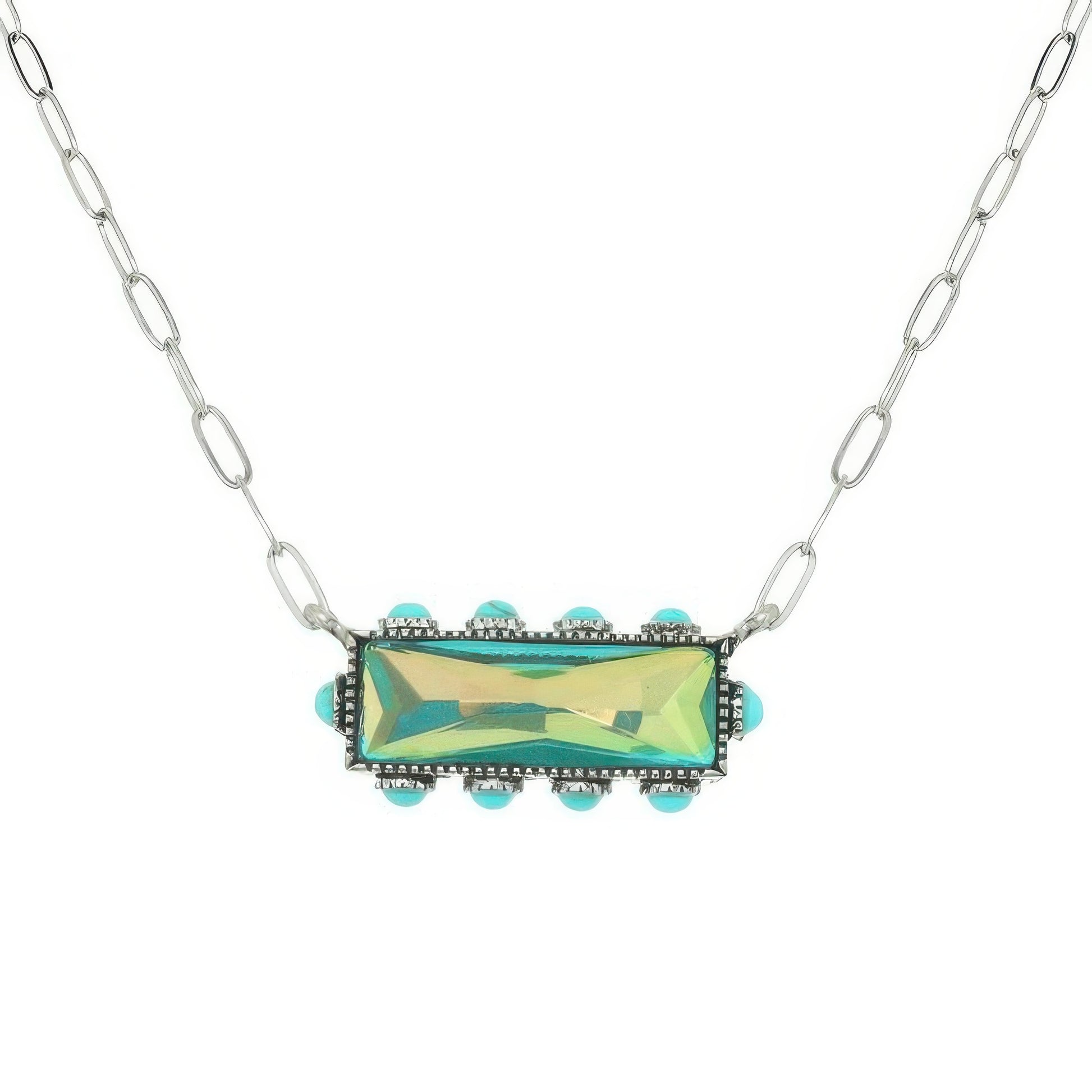 Western Horizontal Bar Gemstone Necklace