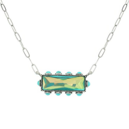Western Horizontal Bar Gemstone Necklace
