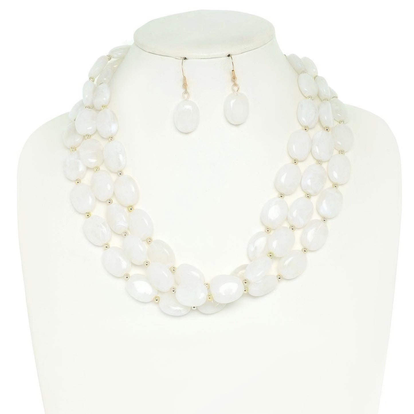 Multi Strand Natural Gemstone Beaded Necklace Set