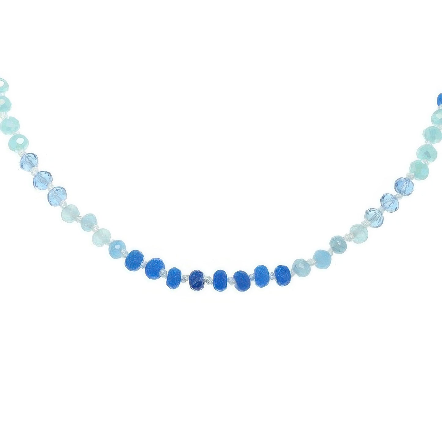 Iridescent Natural Gemstone Glass Beaded Necklace
