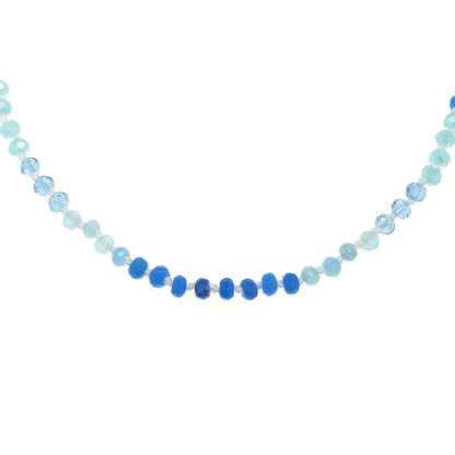 Iridescent Natural Gemstone Glass Beaded Necklace