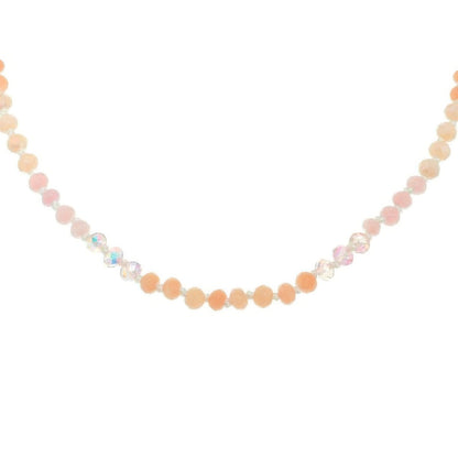 Iridescent Natural Gemstone Glass Beaded Necklace