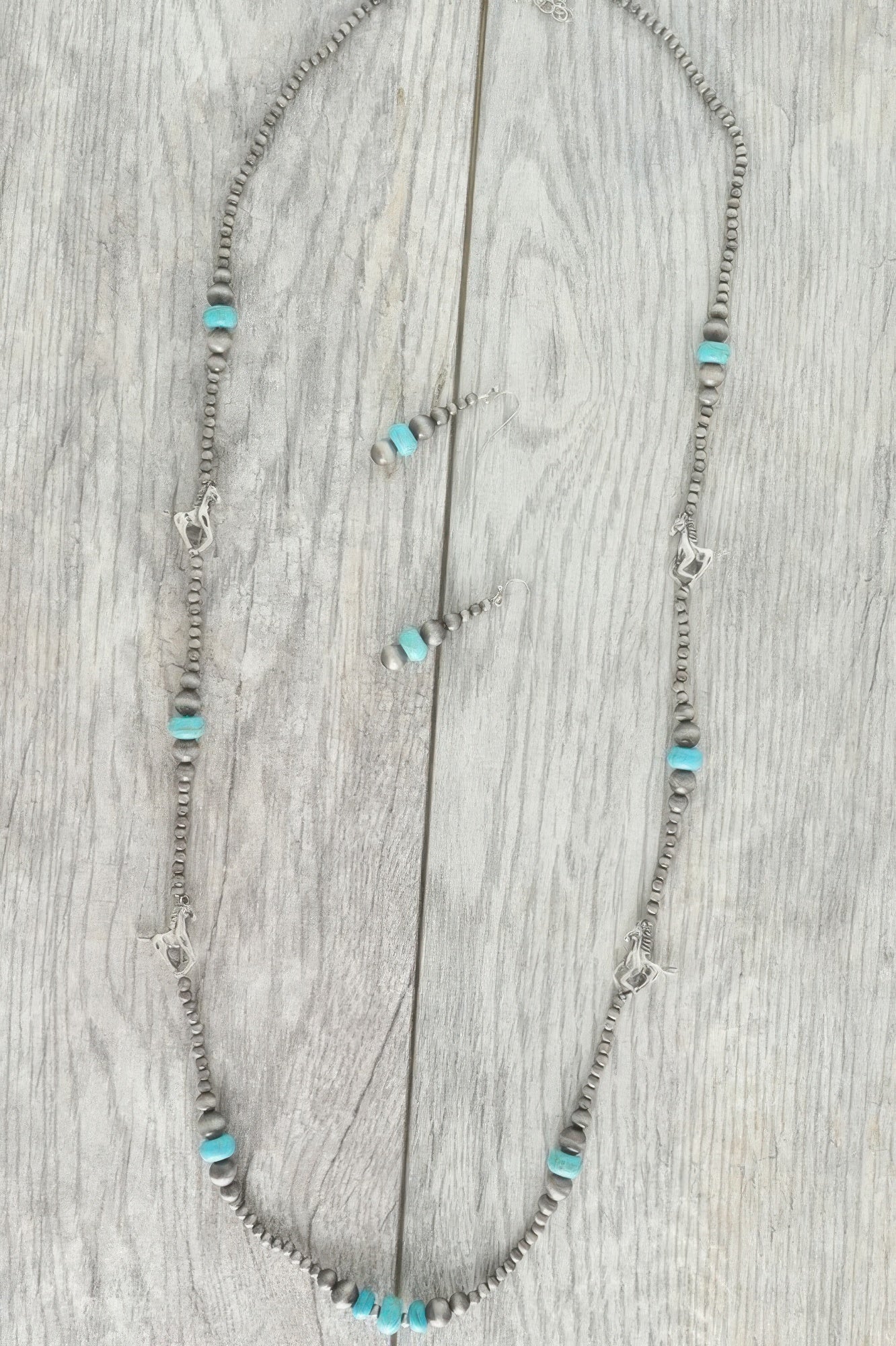 Western Navajo Pearl Equestrian Necklace Set