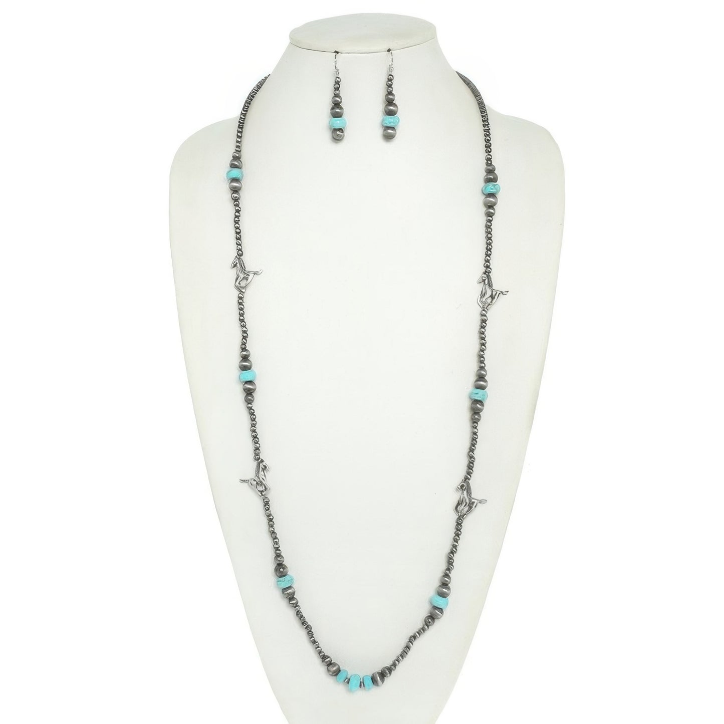 Western Navajo Pearl Equestrian Necklace Set