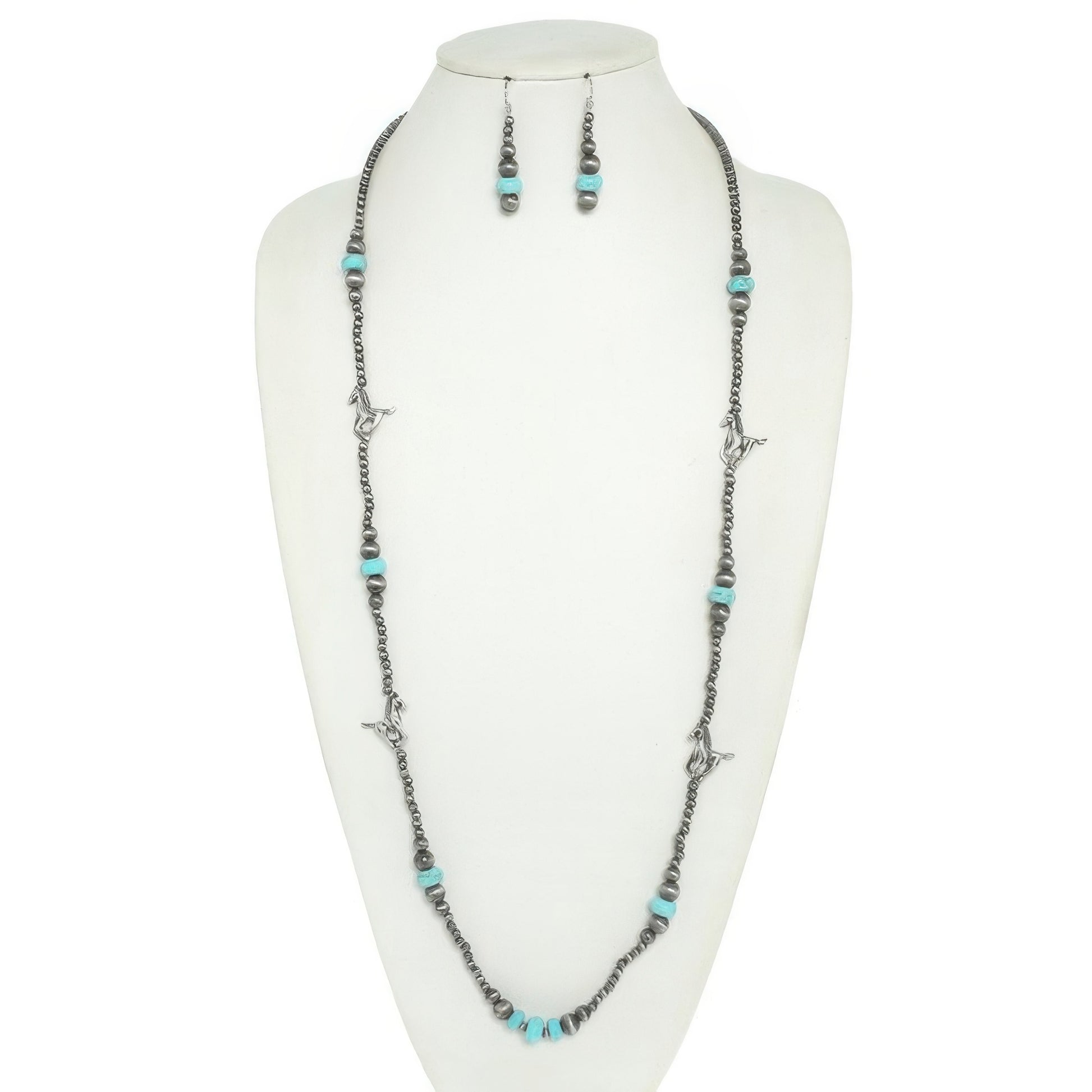Western Navajo Pearl Equestrian Necklace Set