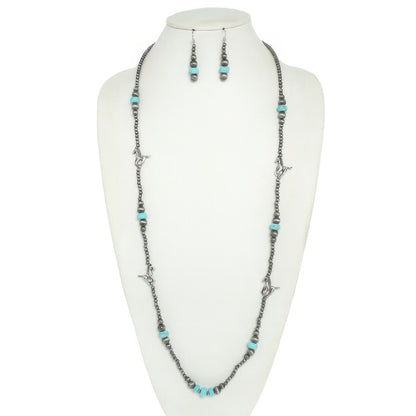 Western Navajo Pearl Equestrian Necklace Set