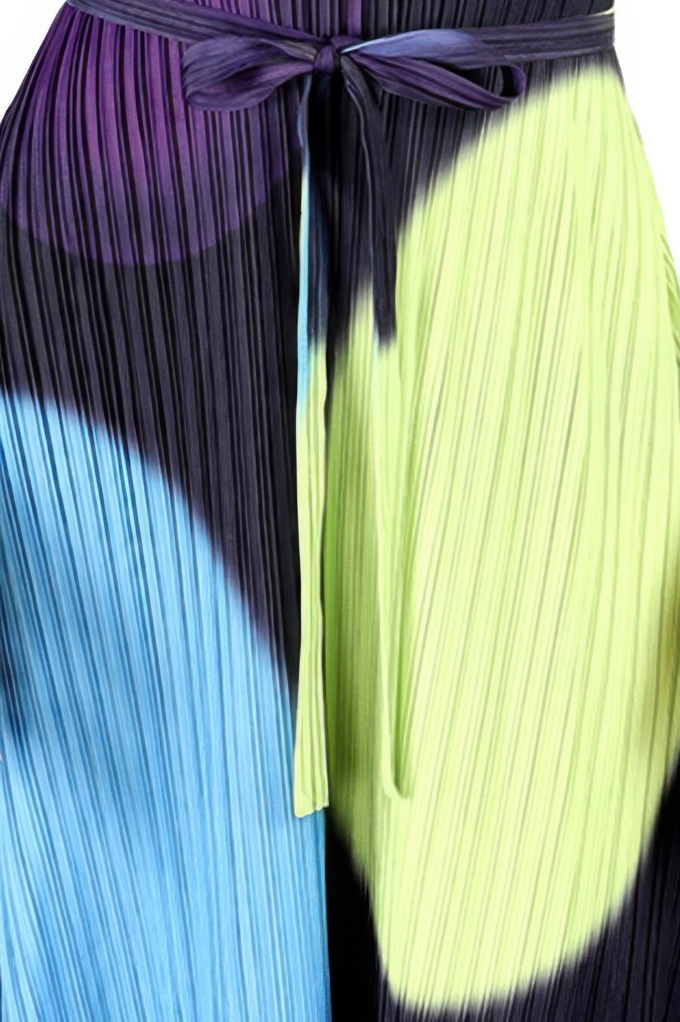 Cool Color Print Short-sleeve Pleated Midi Dress