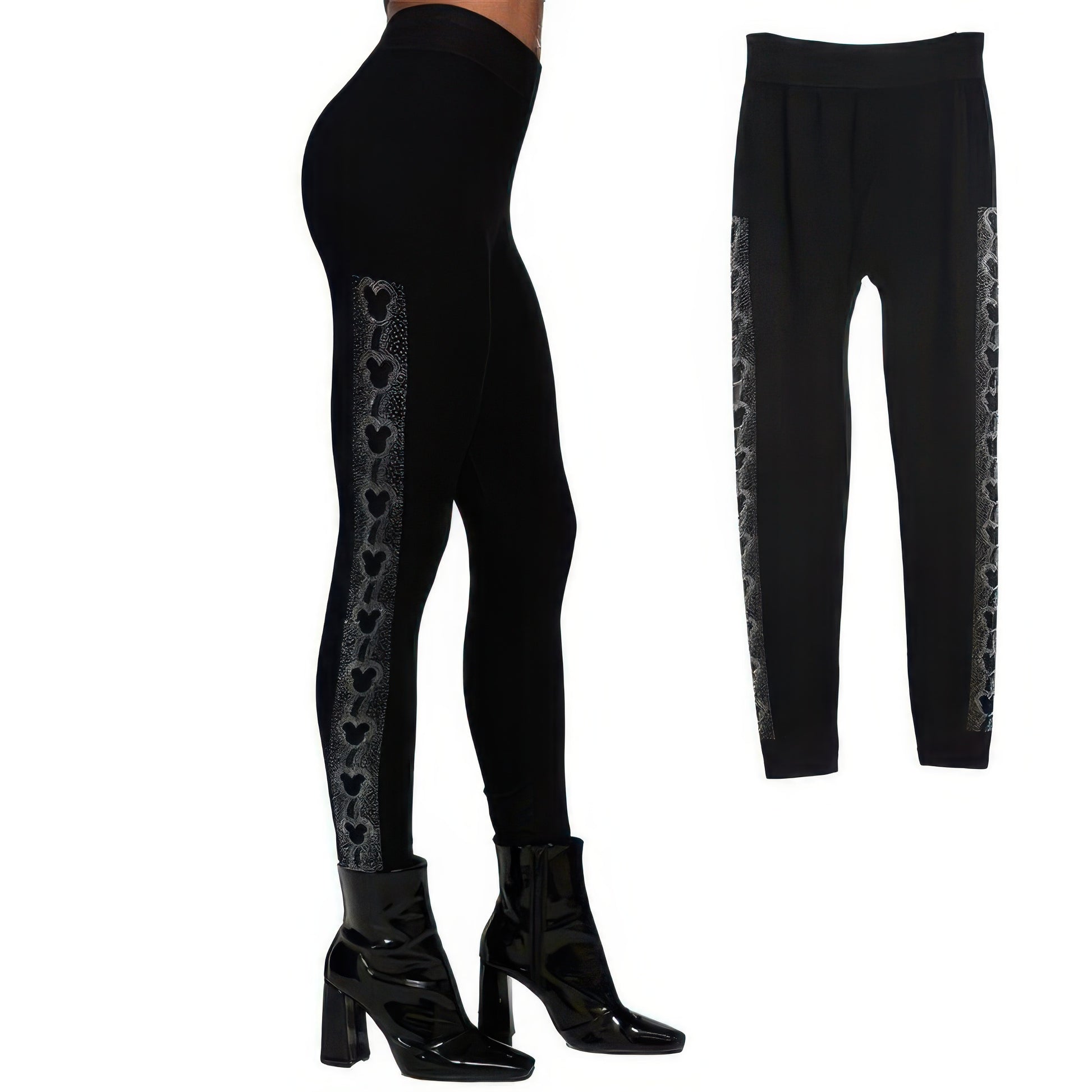 Mouse Ears Crystal Studded High Waisted Leggings