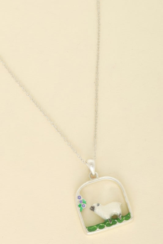 Sheep Open Arch Pendant Chain Necklace
