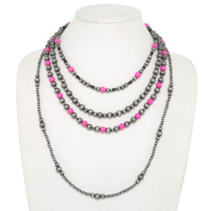 Western Multi Strand Beaded Necklace