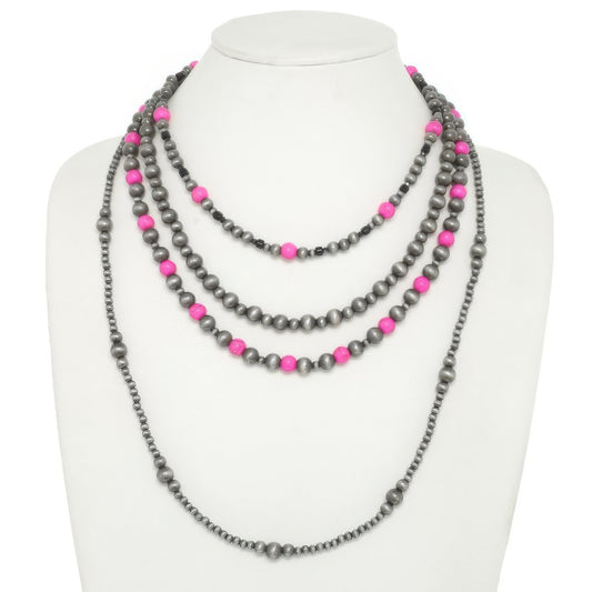 Western Multi Strand Beaded Necklace