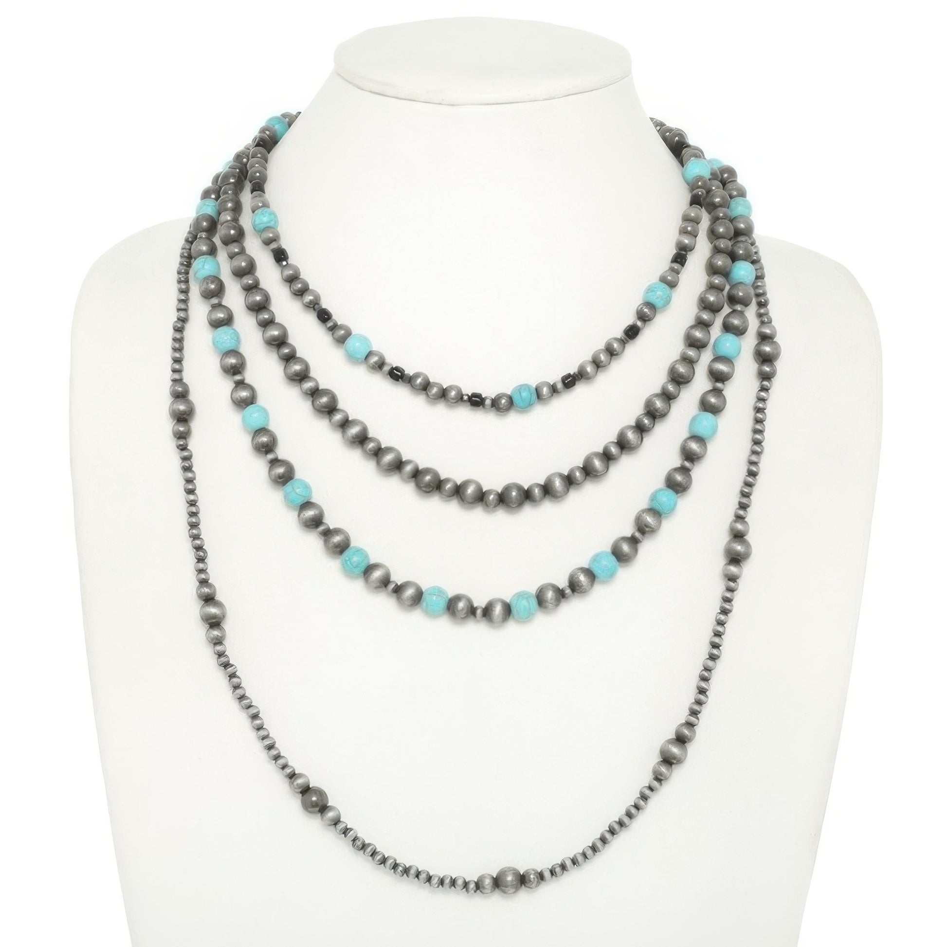 Western Multi Strand Beaded Necklace