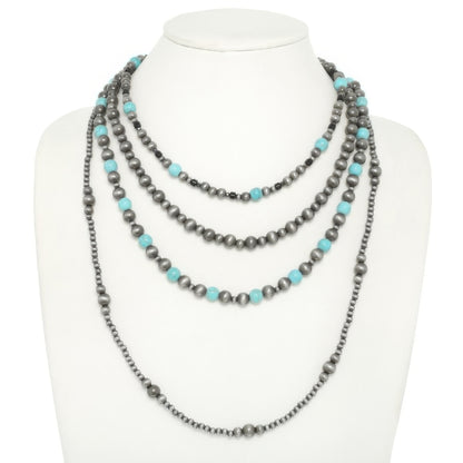 Western Multi Strand Beaded Necklace