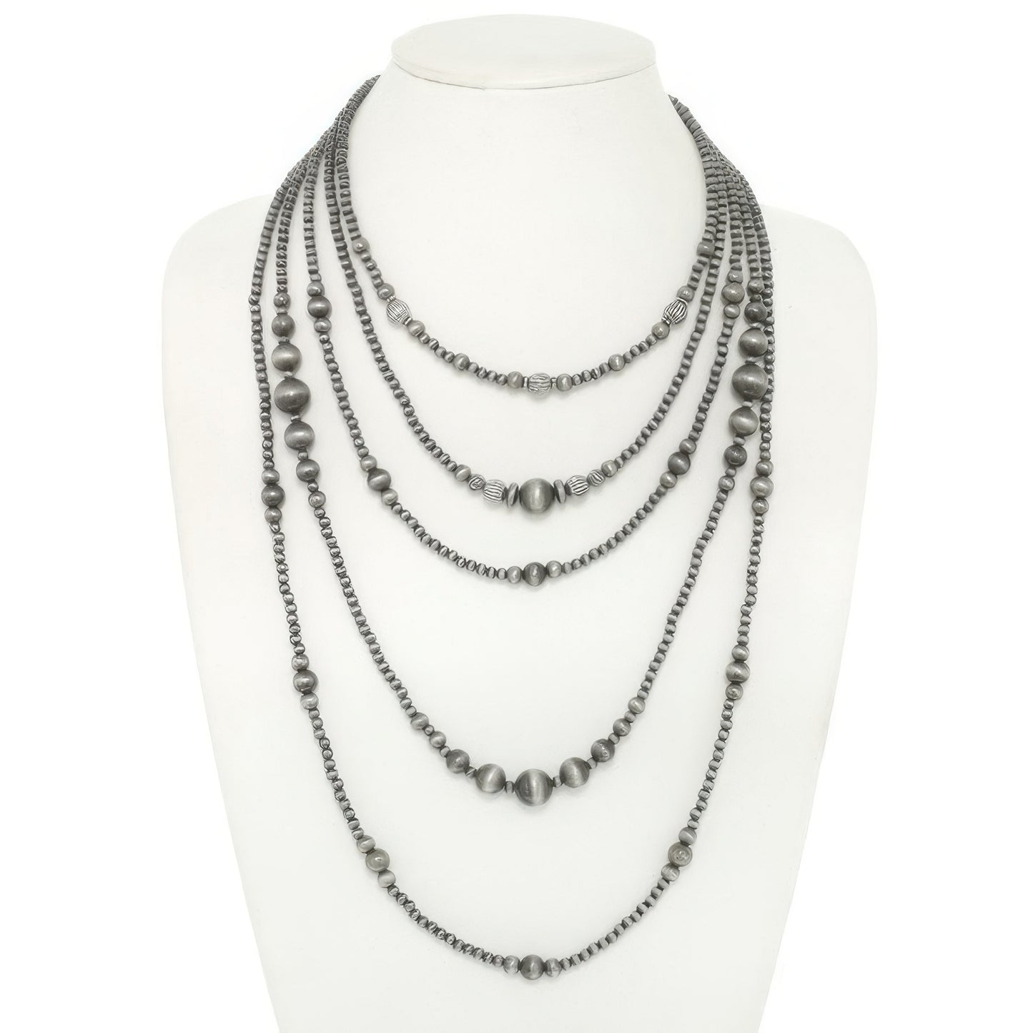 Western Multi Strand Graduated Beaded Necklace