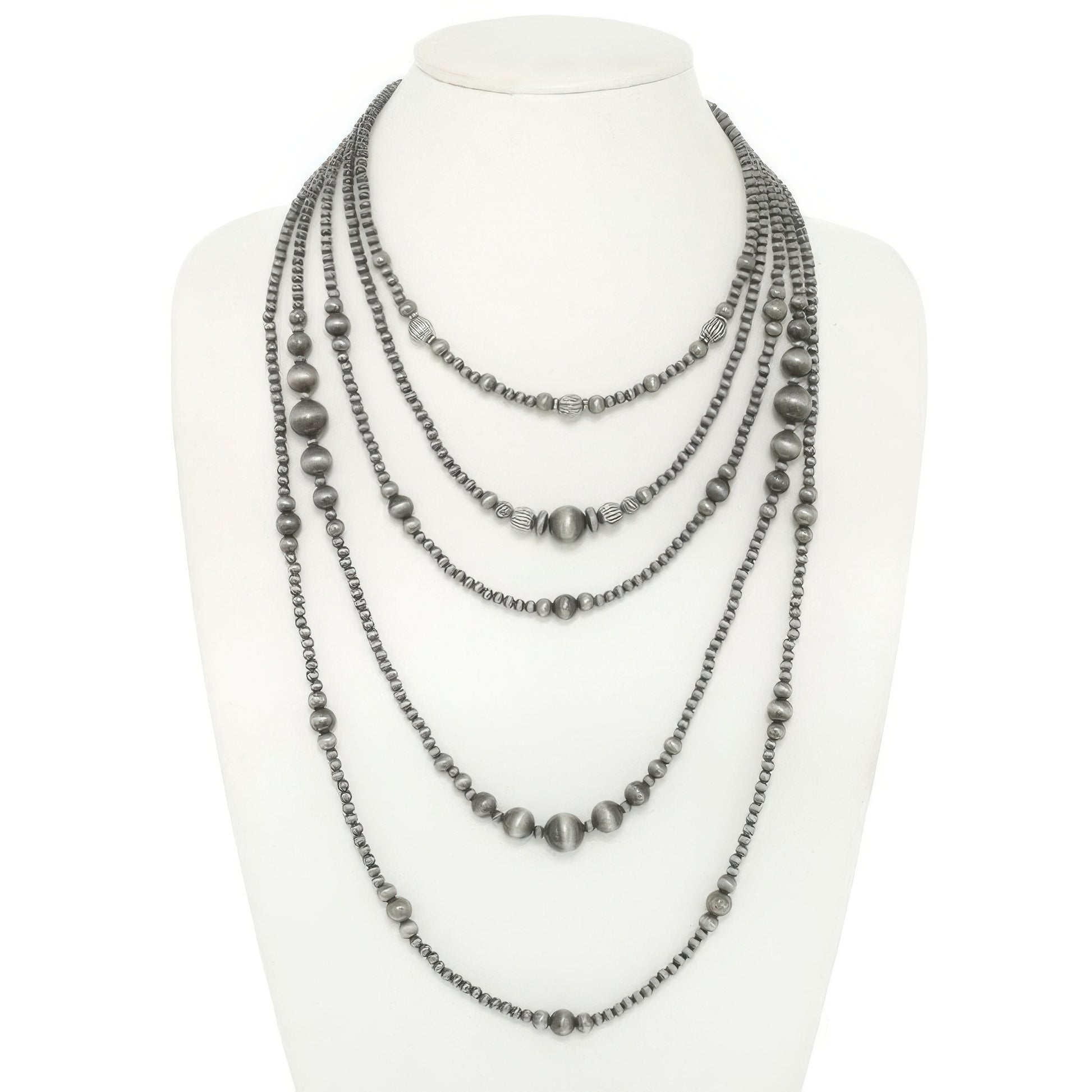 Western Multi Strand Graduated Beaded Necklace
