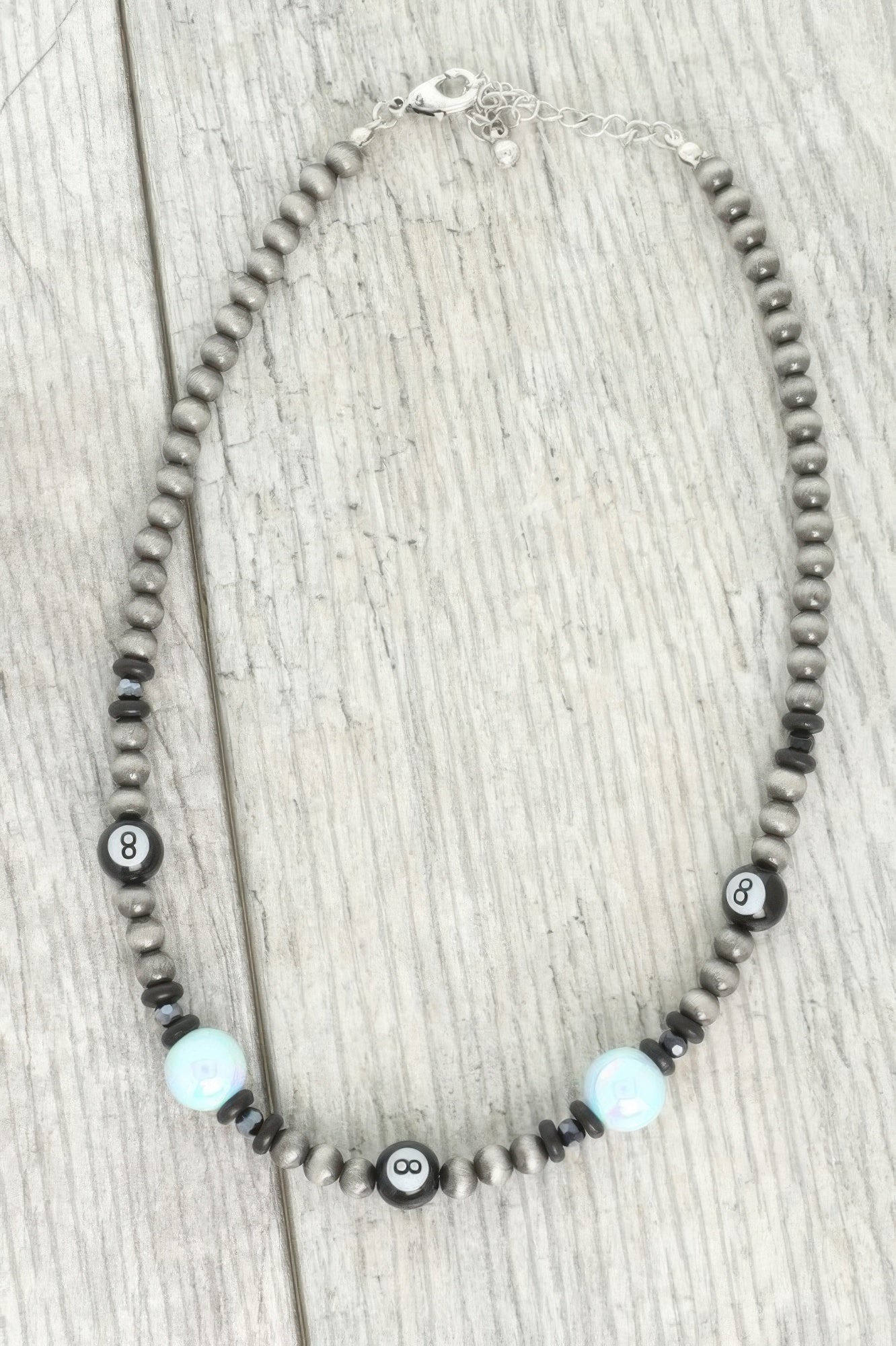 Western Theme 8 Ball Beaded Necklace