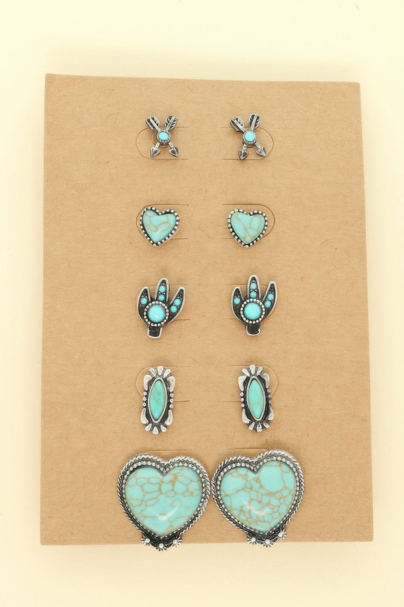Western Theme 5 Pair Earring Set