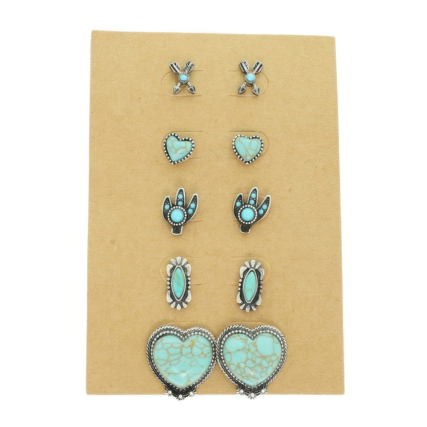 Western Theme 5 Pair Earring Set