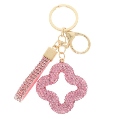 Jeweled Four Leaf Clover Keychain