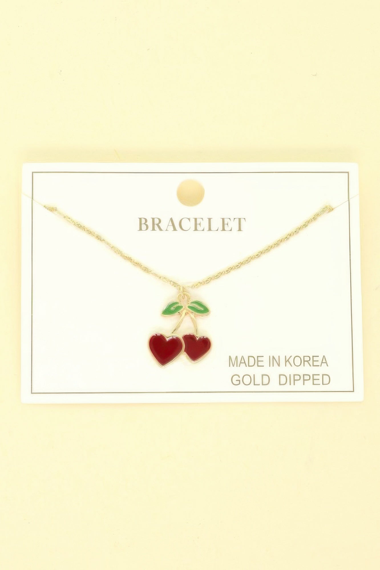 Gold Plated Cherry Hearts Bracelet