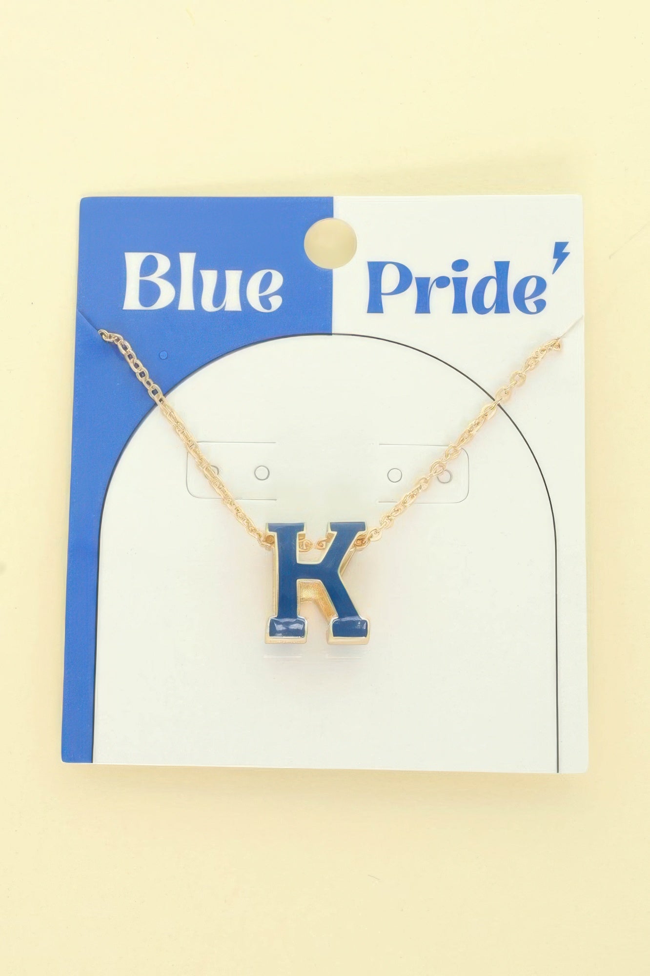 Game Day Enamel Letter Pendant Necklace