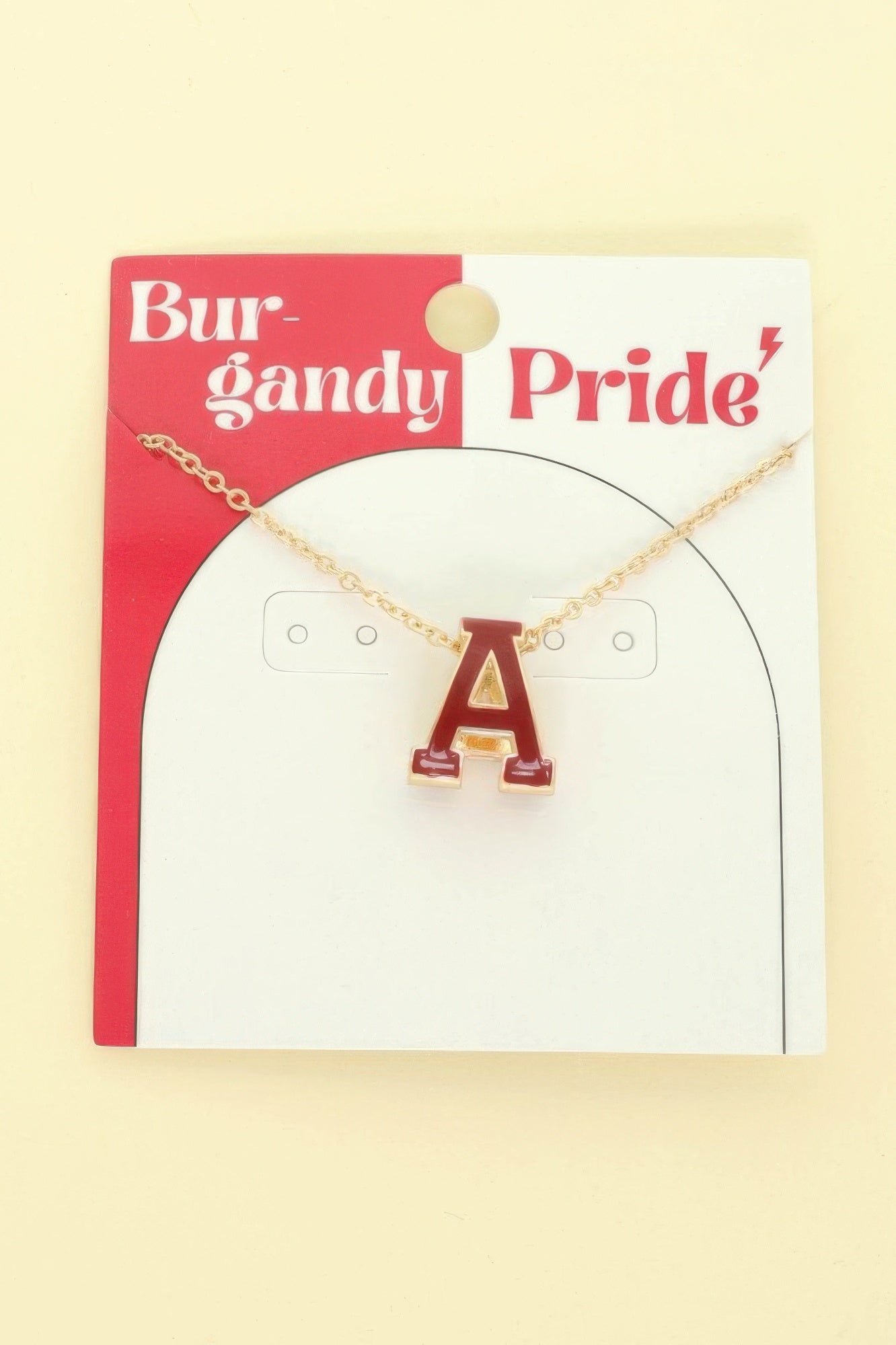 Game Day Enamel Letter Pendant Necklace