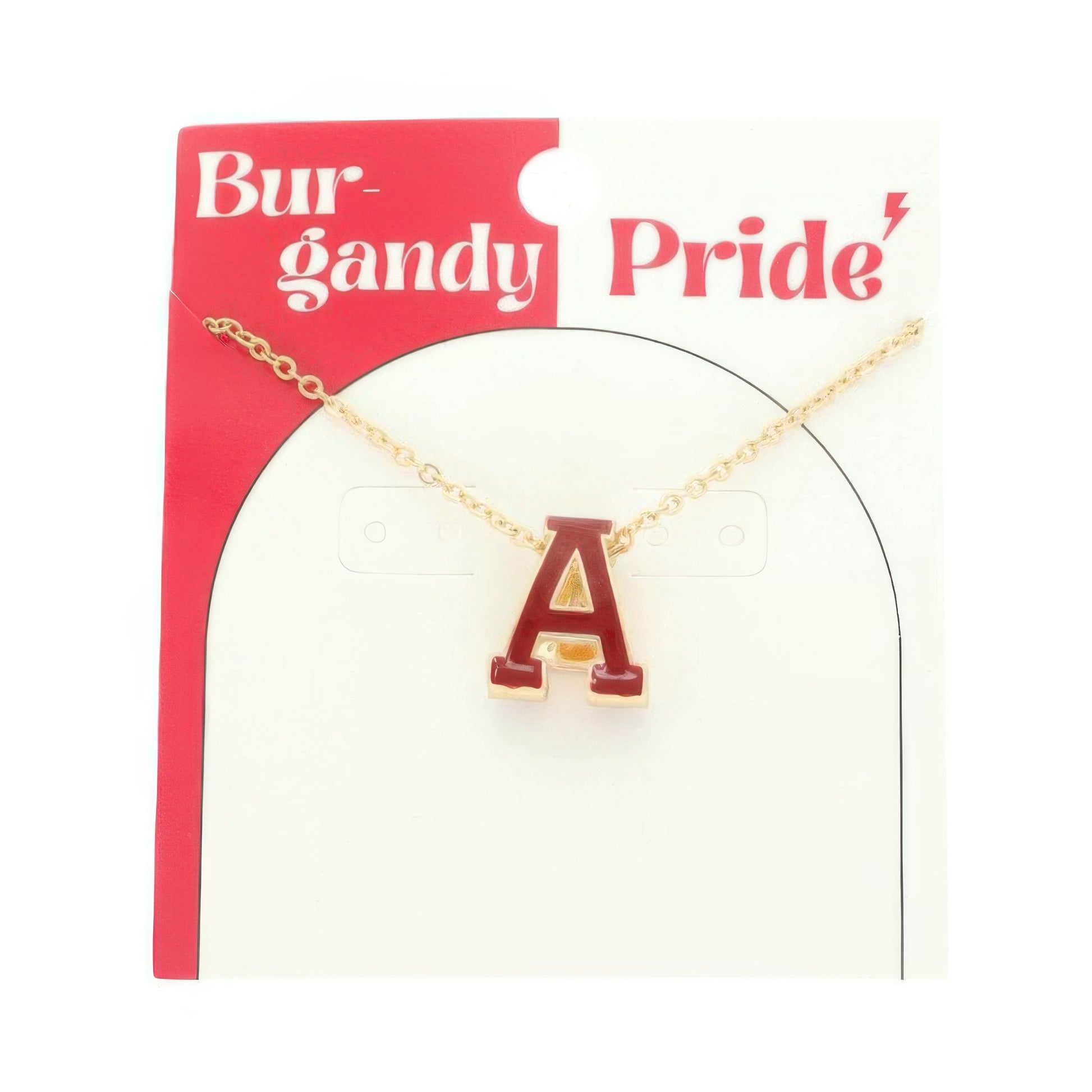 Game Day Enamel Letter Pendant Necklace