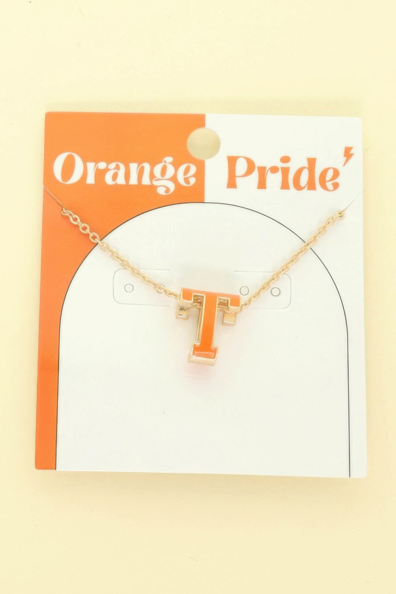 Game Day Enamel Letter Pendant Necklace