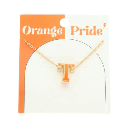 Game Day Enamel Letter Pendant Necklace